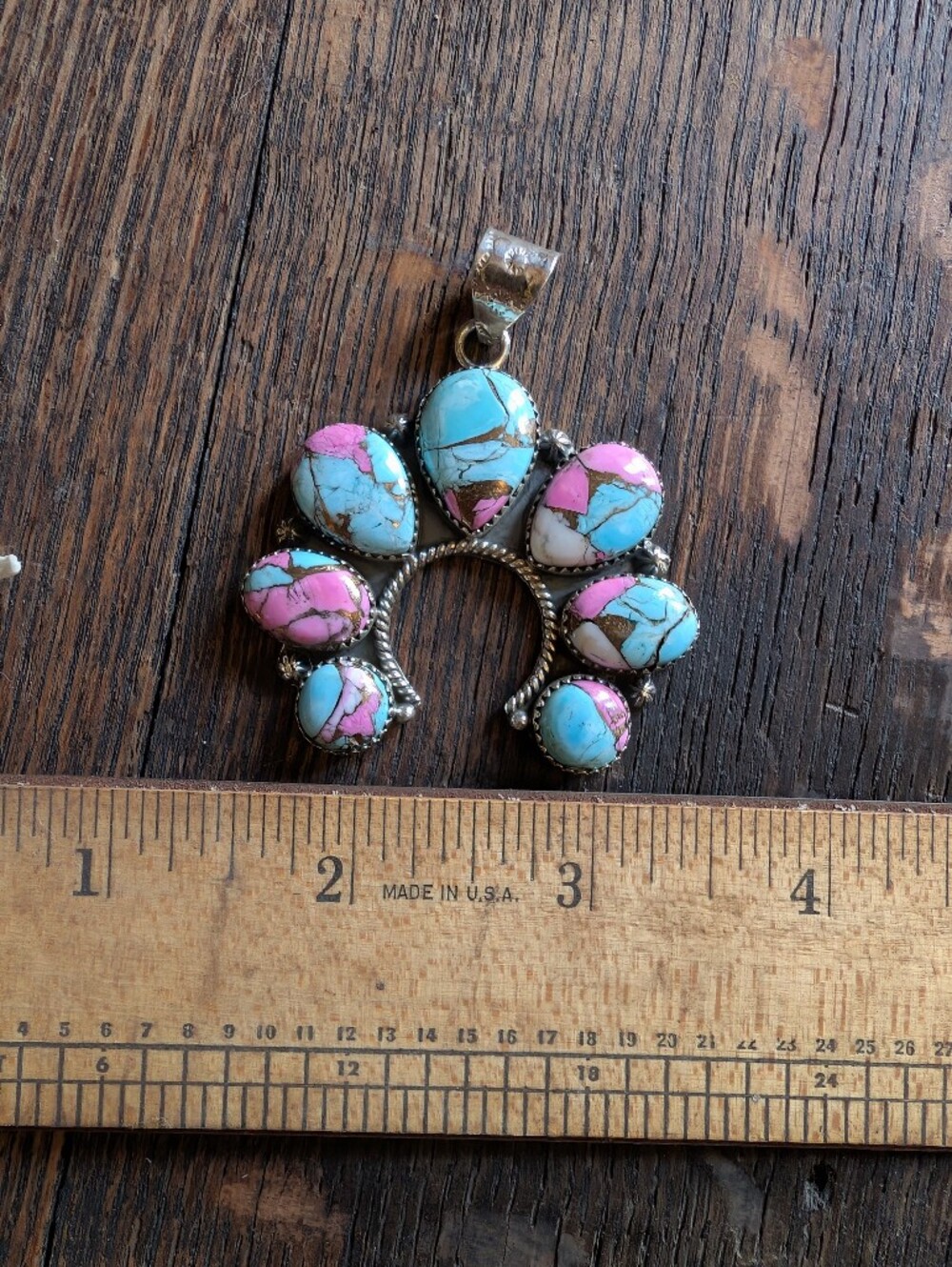 925 Sterling Cotton Candy Stone Pendant Necklace